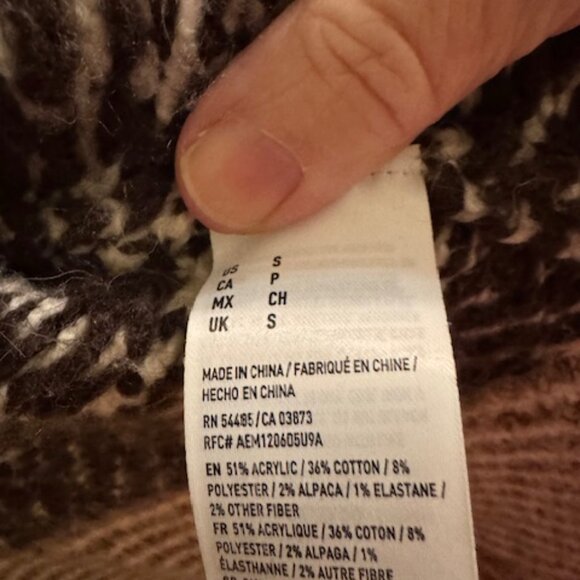 Cozy Vibe Alert! American Eagle Outfitters Longline Fair Isle Cardigan Sweater S - Picture 3 of 9